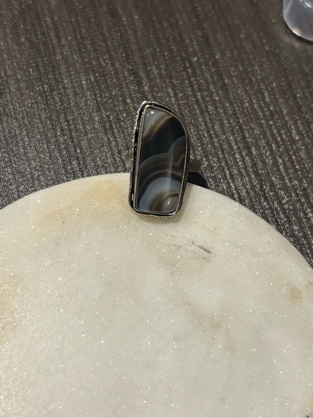 Sterling Silver Black Agate Statement Ring
